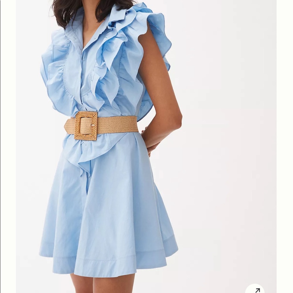Maeve ruffled button-front mini dress